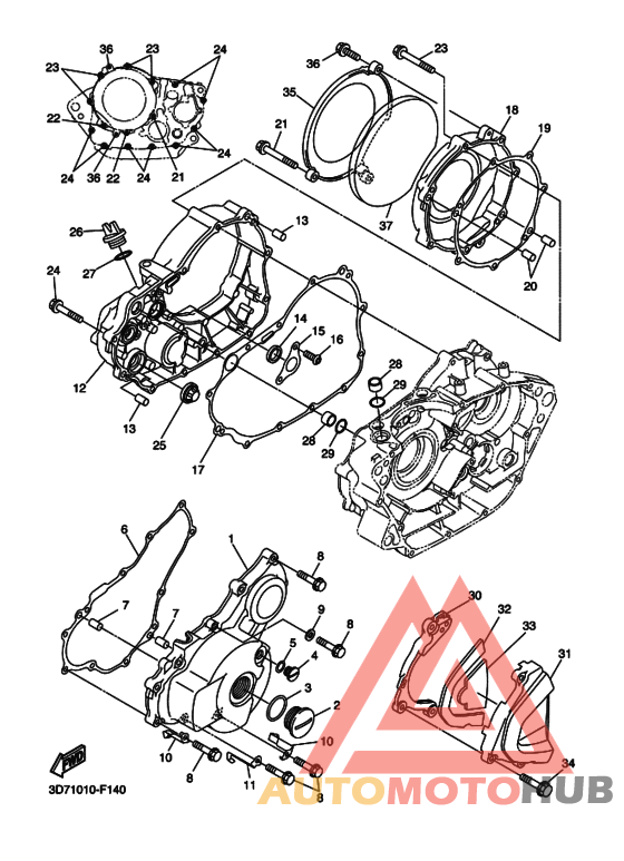 Crankcase cover ass`y  (v