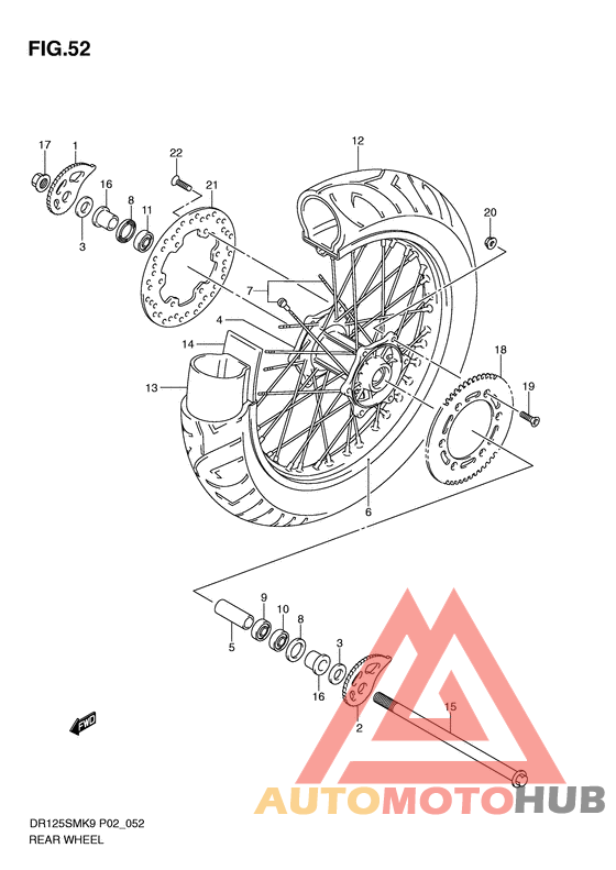 Rear wheel complete assy