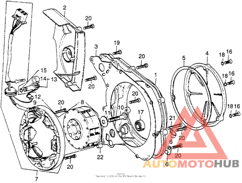 Left crankcase cover + alternator