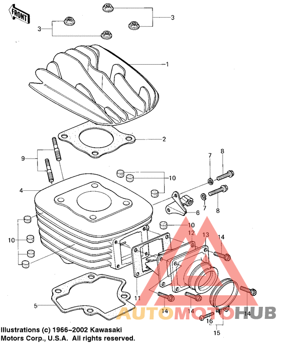 Cylinder head/cylinder/reed valve