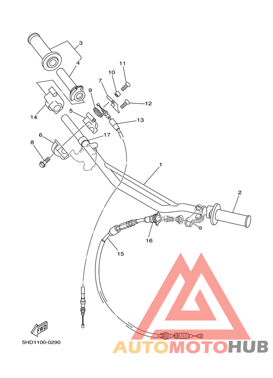 Steering handle. cable