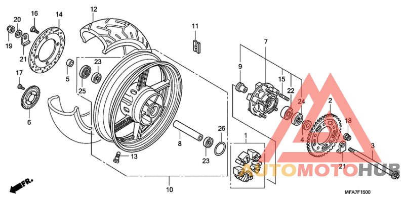 Rear wheel complete assy