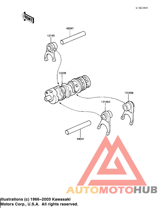 Gear change drum & forks