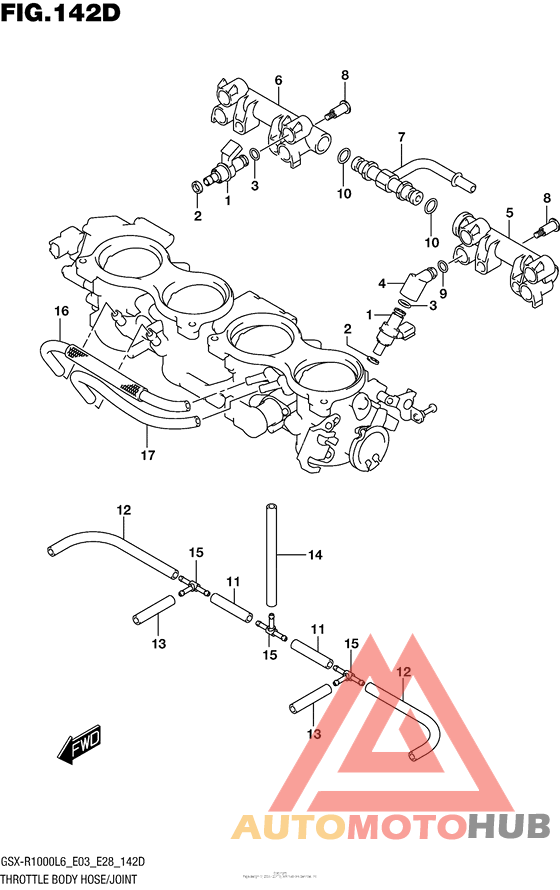 Throttle Body Hose/joint (Gsx-R1000Al6 E28)