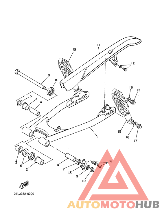Brazo trasero. suspension