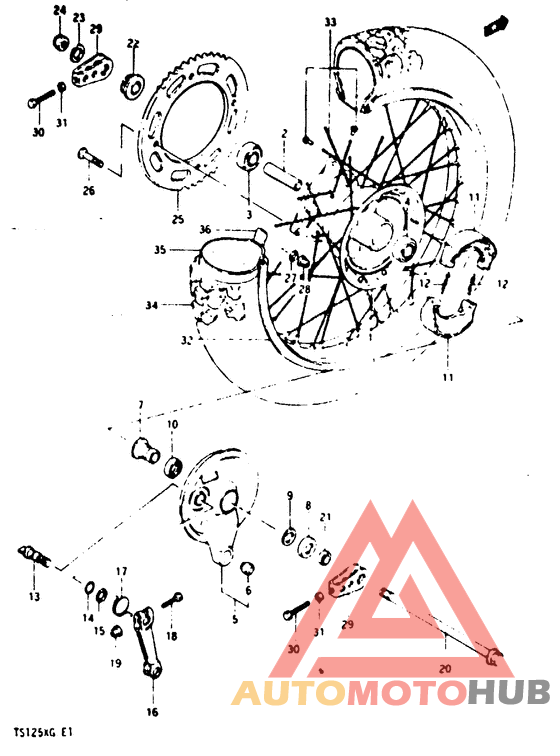 Rear wheel complete assy