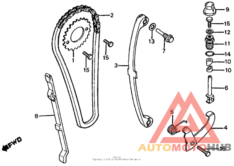 Cam chain + tensioner