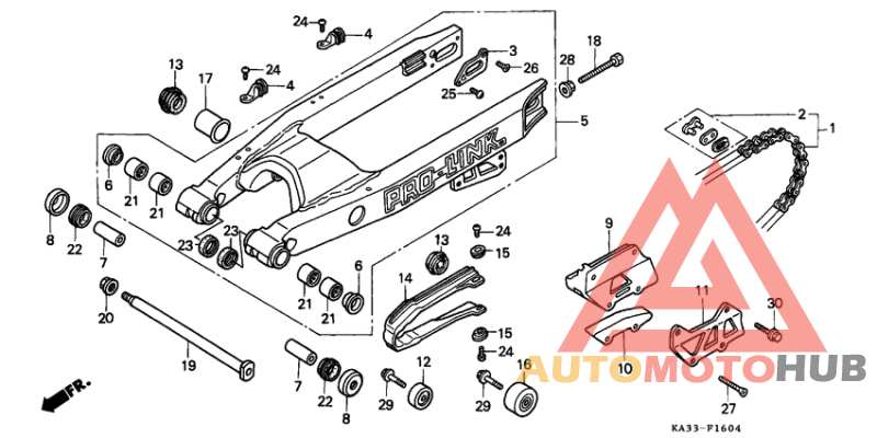 Rear fork/drive chain