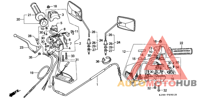 Cable/handle lever/switch