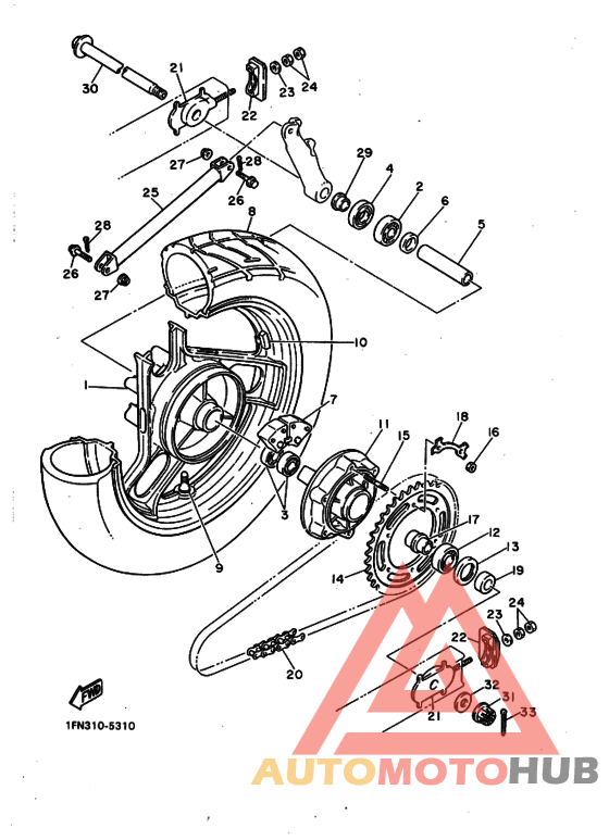 Rear wheel complete assy