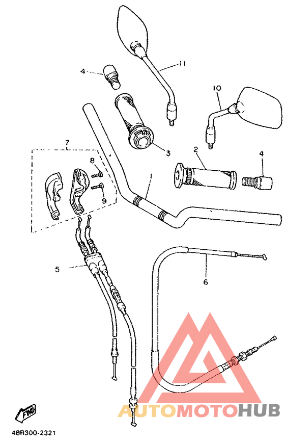 Steering handle. cable