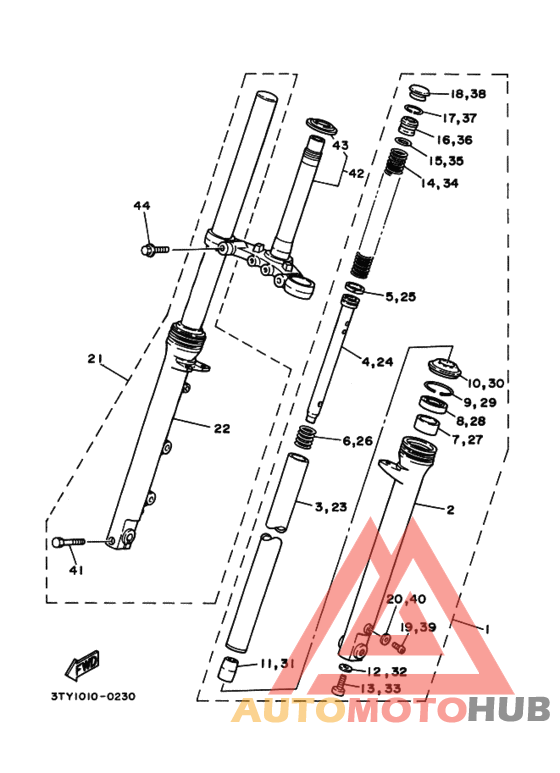 Front fork assy(ur silv