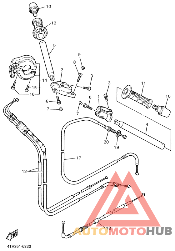 Steering handle. cable
