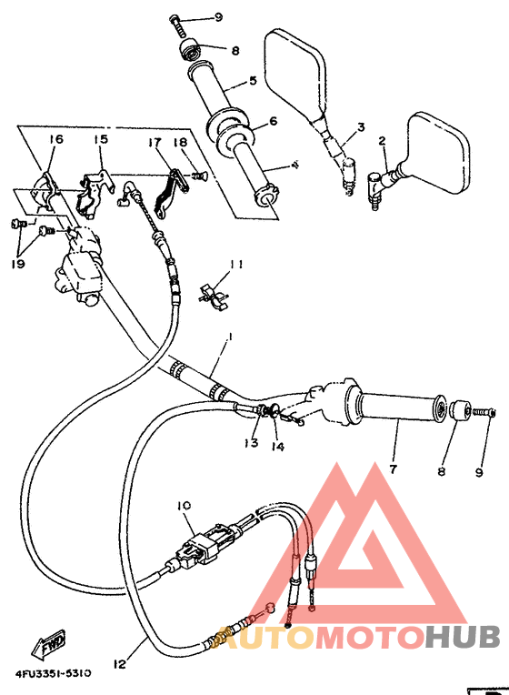 Steering handle. cable