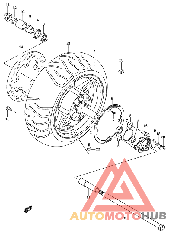 Rear wheel complete assy