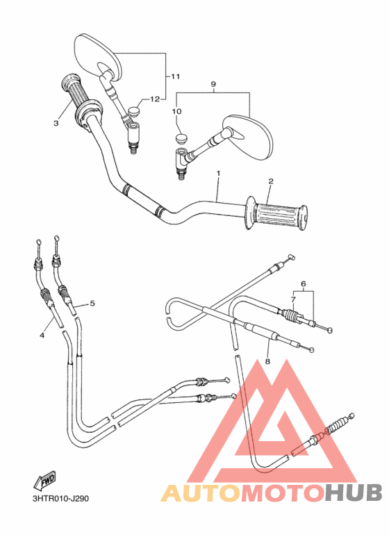 Steering handle & cable