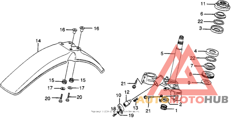 Steering stem + front fender