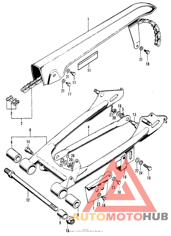 Swingarm + chain case