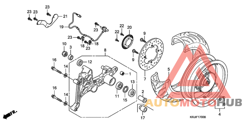 Rear wheel complete assy