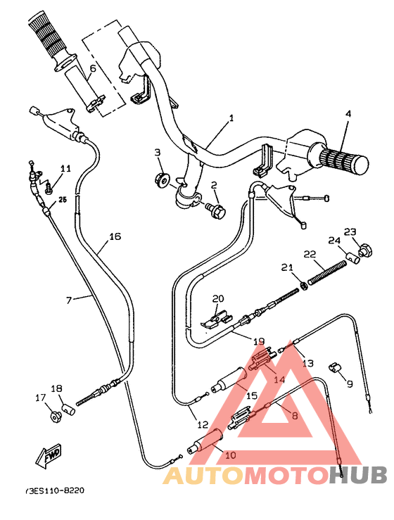 Steering handle. cable