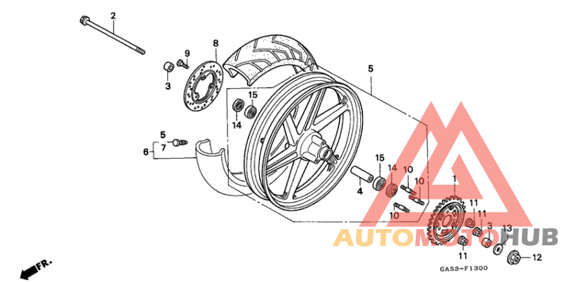 Rear wheel complete assy