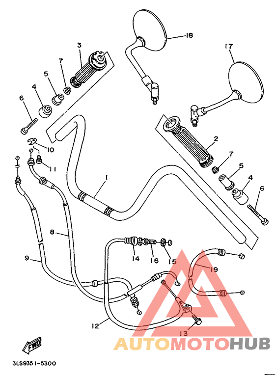 Steering handle. cable