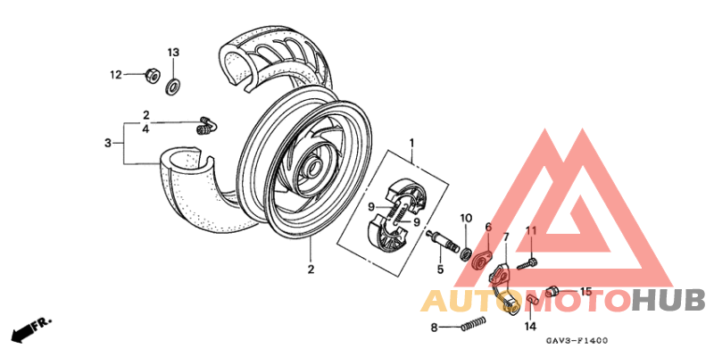 Rear wheel complete assy
