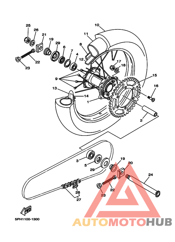 Rear wheel complete assy