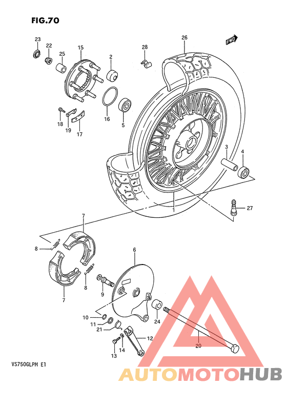 Rear wheel complete assy