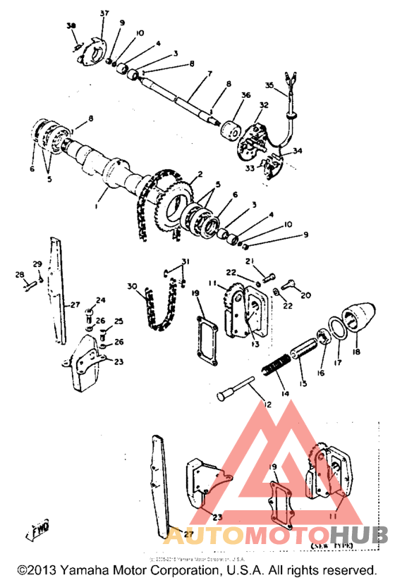 Cam shaft - chain tensioner