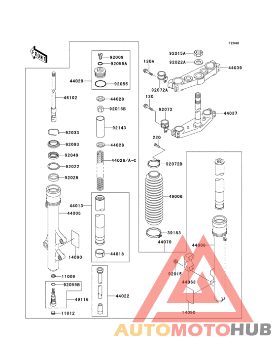 Front fork(1/2)(kdx220-a4)