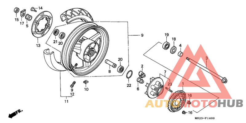 Rear wheel complete assy
