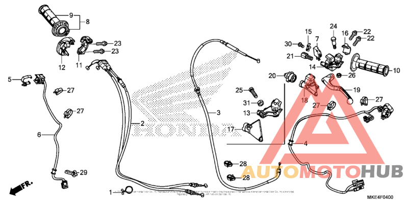 Handle Lever + Switch + Cable