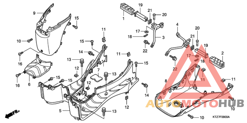 Floor step/pillion step