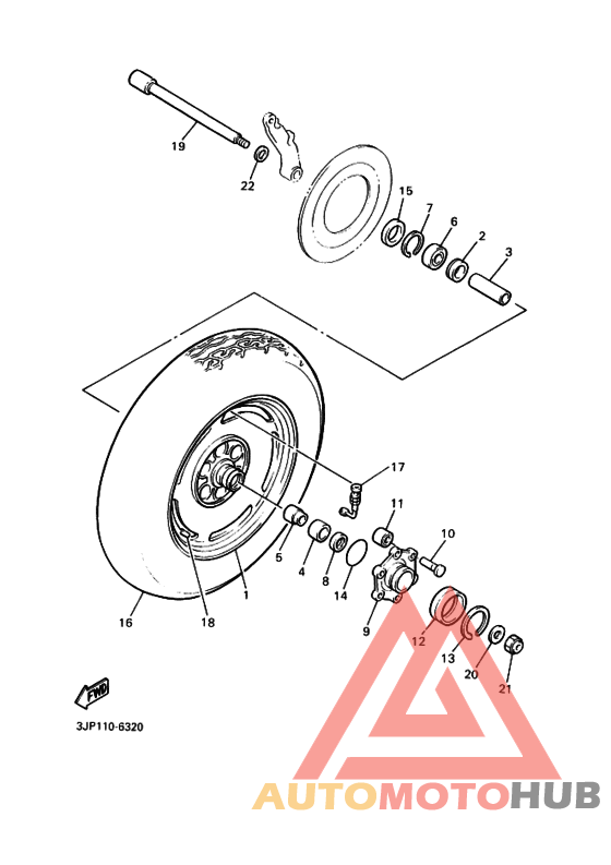 Rear wheel complete assy