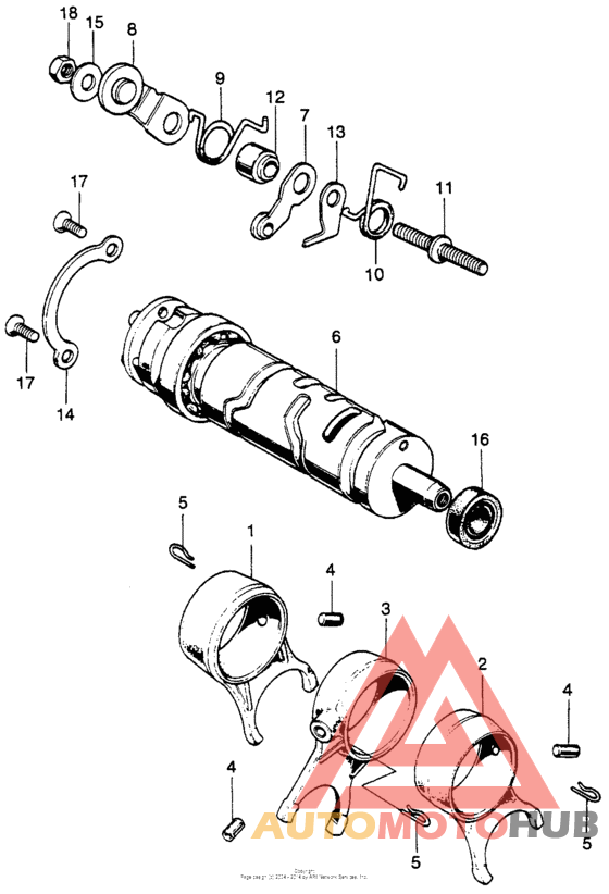 Gearshift fork + drum