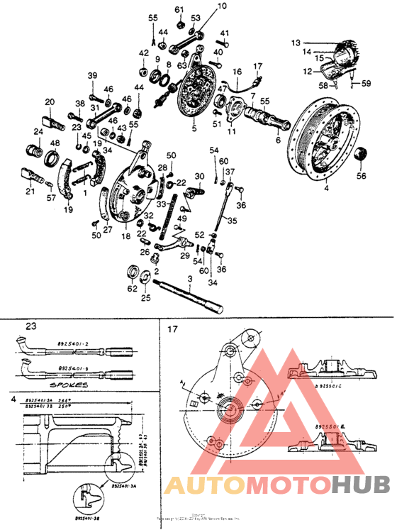 Front wheel + front brakes