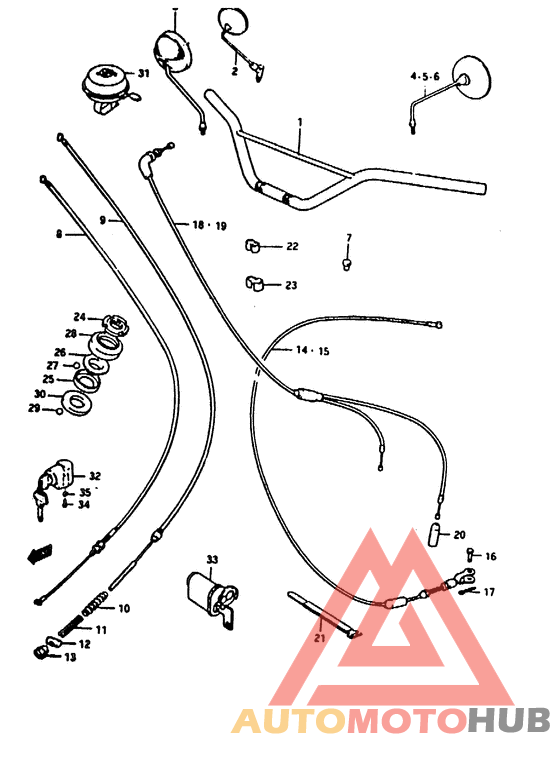 Handlebar - control cable
