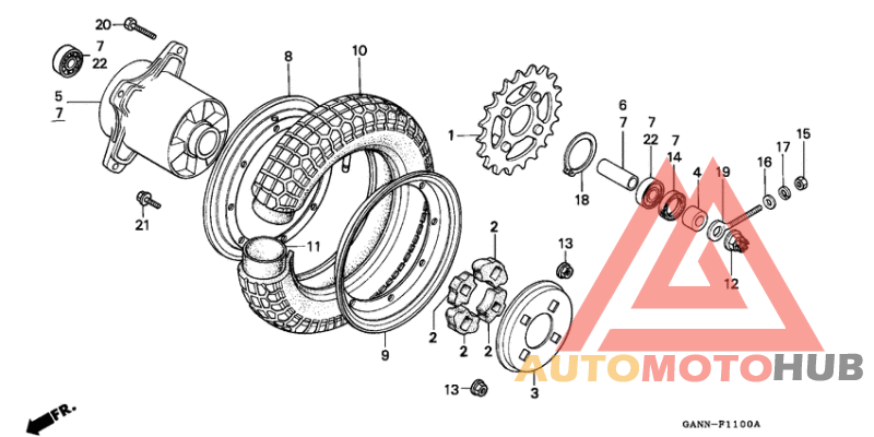 Rear wheel complete assy
