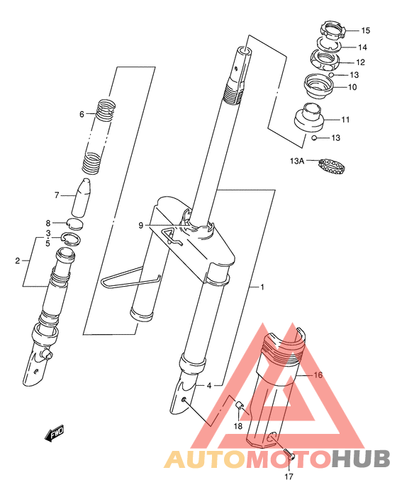 Вилка передней оси