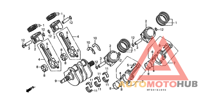 Crank shaft/piston