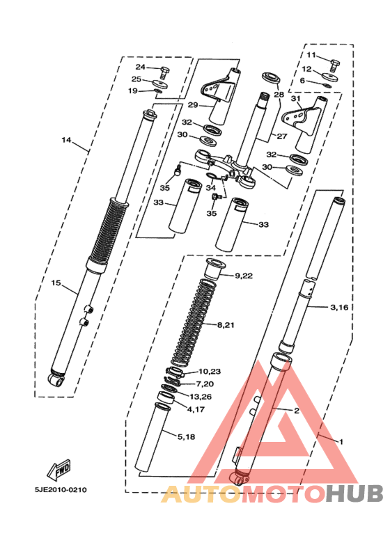Front fork assy(ur silv