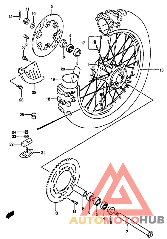 Rear wheel complete assy
