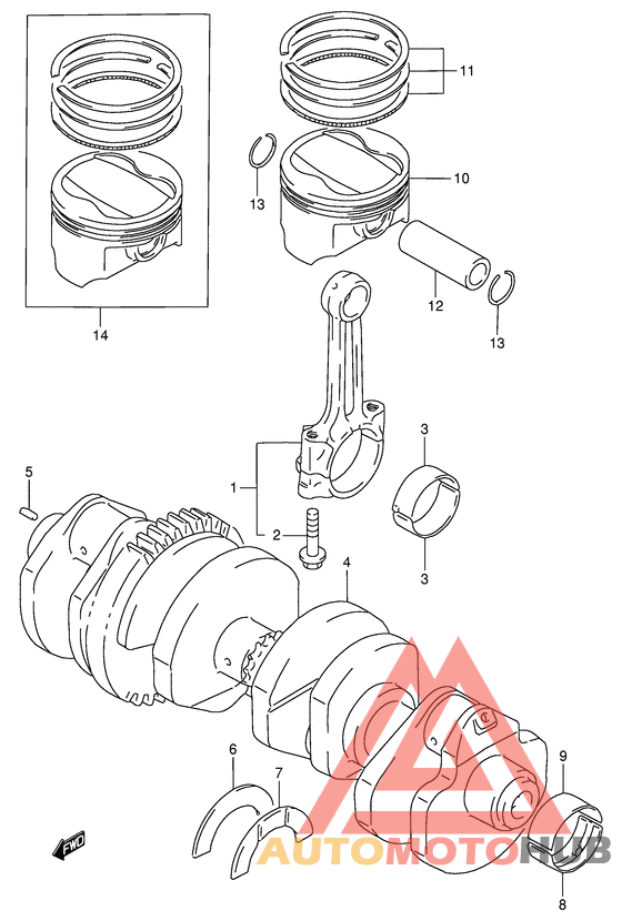 Вал коленчатый