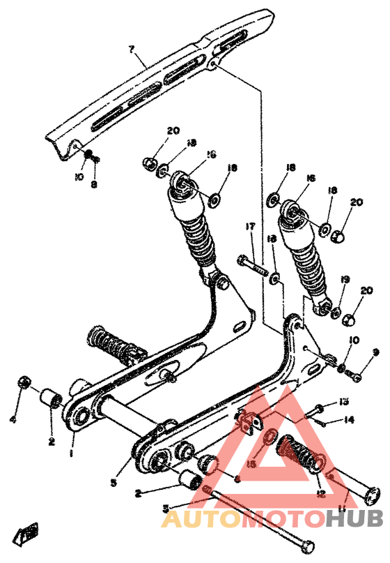 Rear arm/cushion chain case