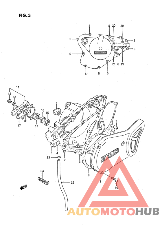 Crankcase cover-water pump