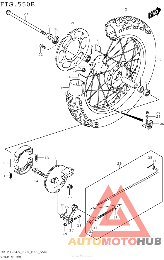Rear Wheel (Dr-Z125L5 E33)