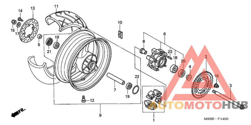 Rear wheel complete assy