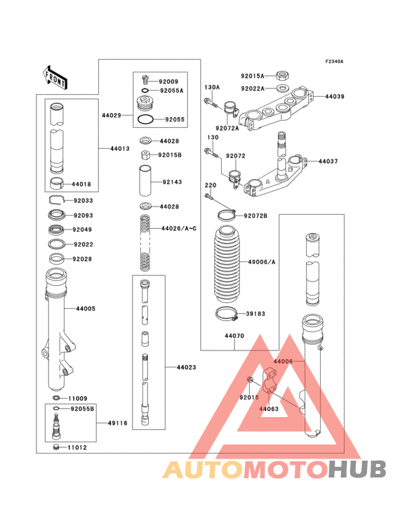 Front fork(1/2)(kdx200-h4/h5)