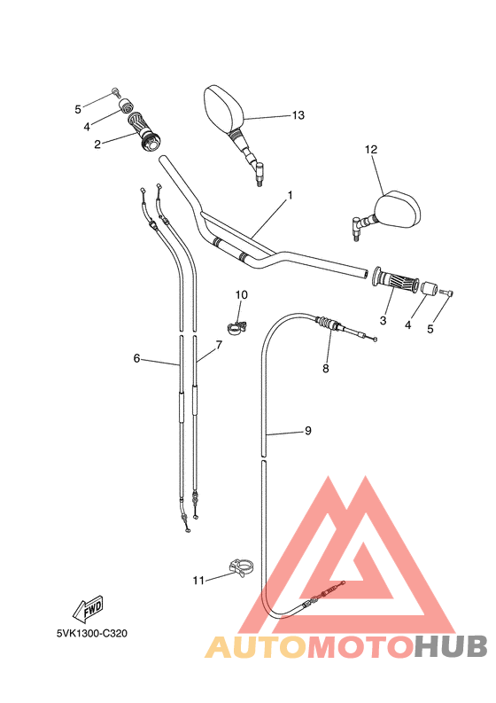 Steering handle & cable